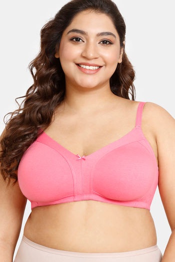 Buy Rosaline Everyday Double Layered Non Wired 3/4th Coverage Super Support Bra - Pink Lemonade2
